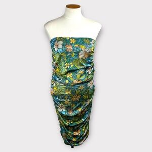 Le Superbe NWOT Floral Strapless Knit Dress Size small